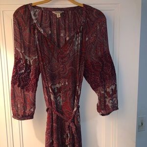 Lucky Brand Red Paisley Dress-Medium